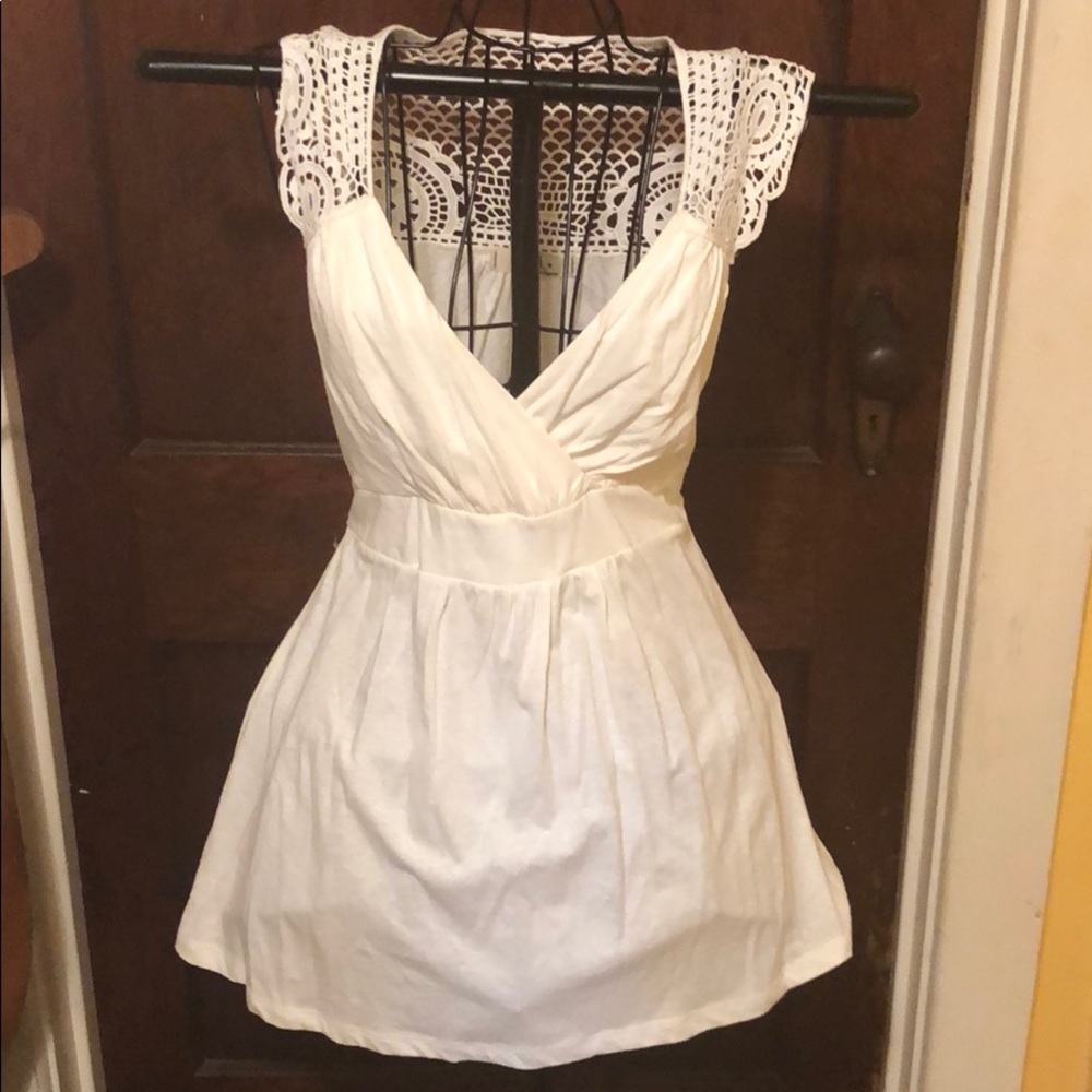 Lei crochet top off white